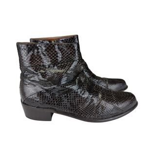 Vintage Stacy Adams Genuine Snake Leather Ankle Boots Men's‎ Size 7.5 Dark Brown